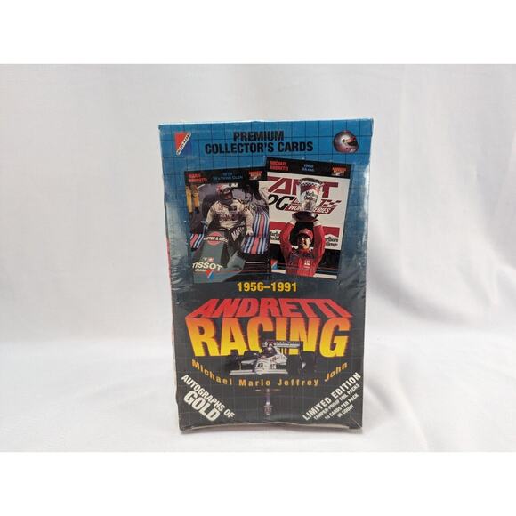1956-1991 ANDRETTI RACING‎ CARDS SEALED BOX 36 PKS POTENTIAL AUTOGRAPHS GOLD - Picture 1 of 6